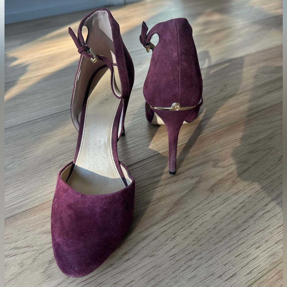 Michael Kors Burgundy Suede Ankle-Strap Heel size 8.5 - Picture 7 of 8
